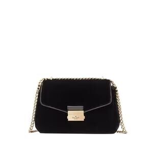 Kate Spade New York Carey Faux Fur Small Flap Shoulder Bag Black KE392 NWT